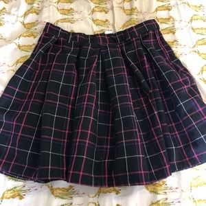 Black and purple plaid skirt